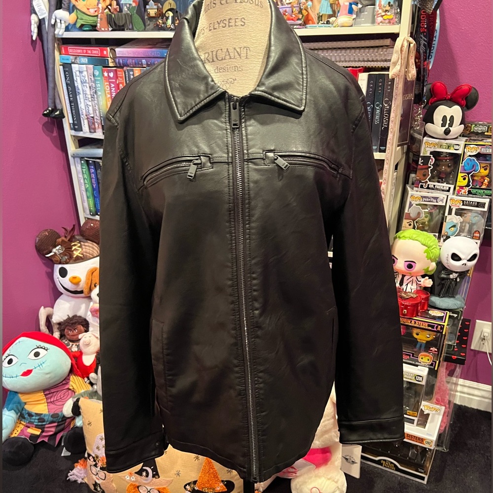 Dockers Men’s Moto Faux Leather Jacket